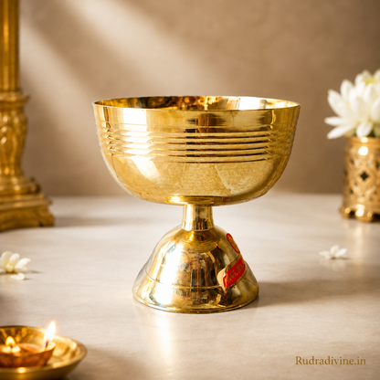 Brass Akhand Jyot for Pooja by Rudradivine, traditional brass oil lamp designed for continuous diya flame, home mandir, aarti, worship and festive rituals.