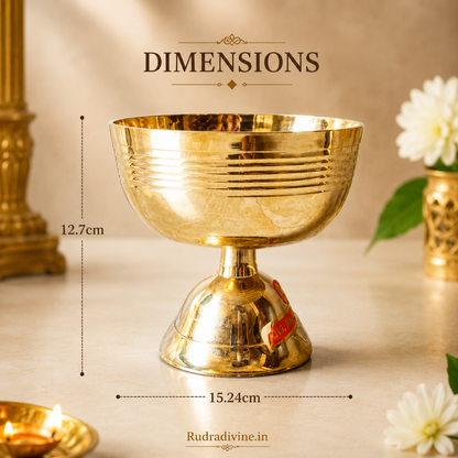 Brass Akhand Jyot for Pooja by Rudradivine, traditional brass oil lamp designed for continuous diya flame, home mandir, aarti, worship and festive rituals.
