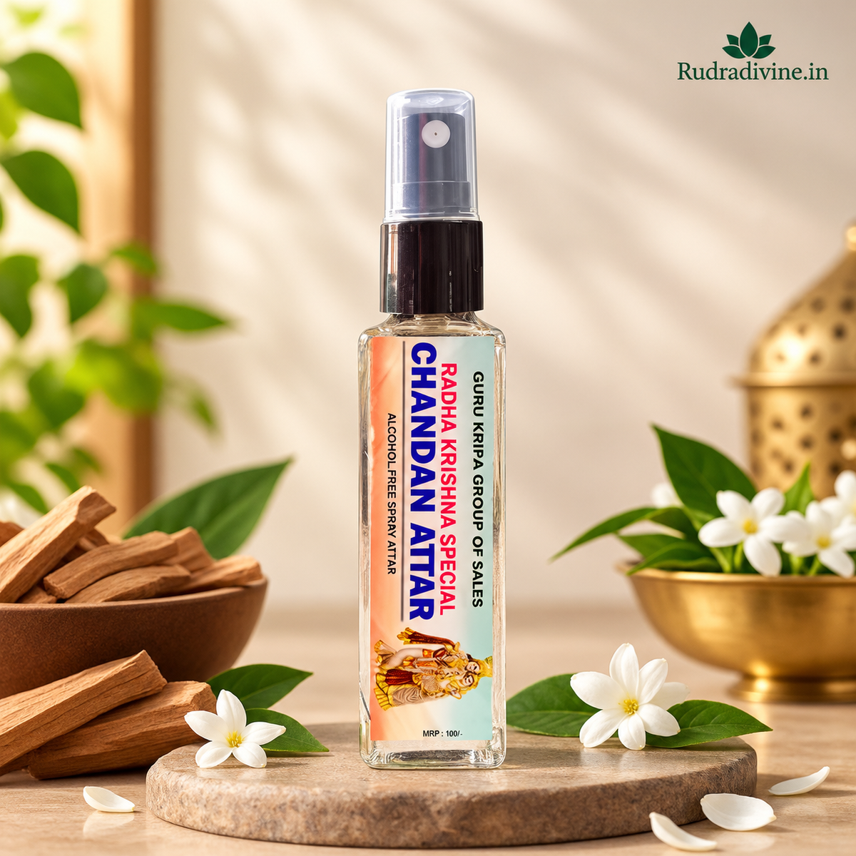 Chandan Spray Attar | 25ml | Natural Sandalwood & Floral Fragrance