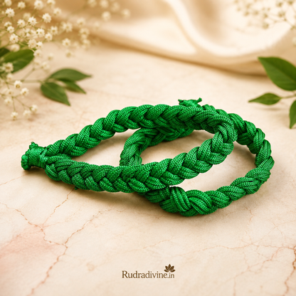Handmade Green Bracelet Thread | Women & Men Set of 2 Spiritual Wrist Bands