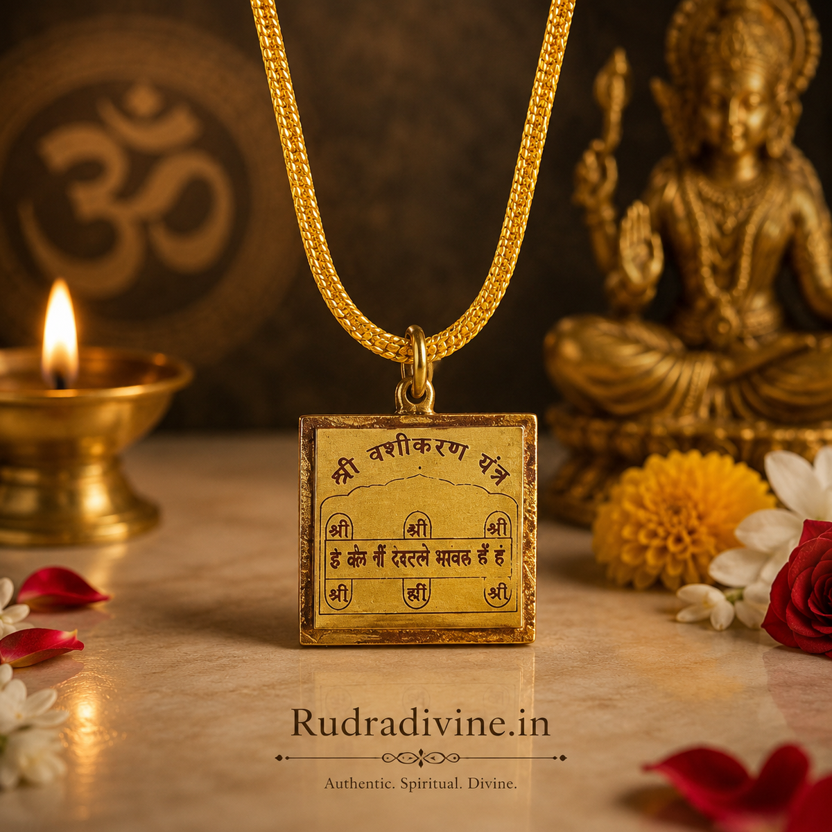 Maa Kali Locket with Vashikaran Yantra designed as a spiritual protection pendant inspired by Maa Kali, Shakti and sacred Yantra traditions by Rudradivine.