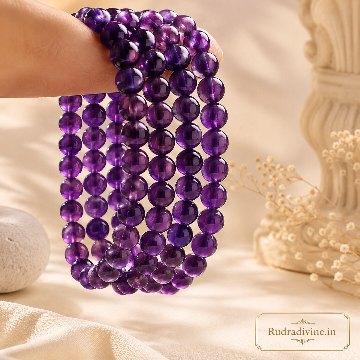 Amethyst Bracelet | 8MM Beads | Lab Certified