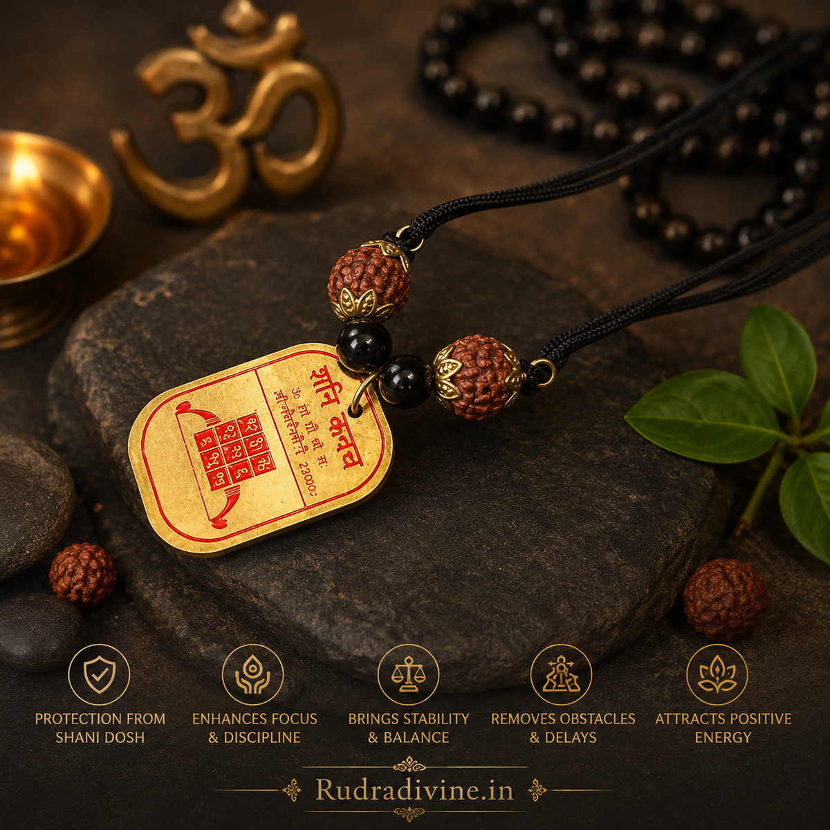 Divya Shani Dosh Nivaran Kawach by Rudradivine, traditionally associated with Shani Dev, Saturn remedies, spiritual protection, stability and devotional practices.