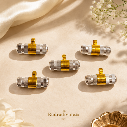 Golden & Silver Taweez with Free Bhojpatra Sheet by Rudradivine, a traditional spiritual accessory for prayer, devotion and religious practices.