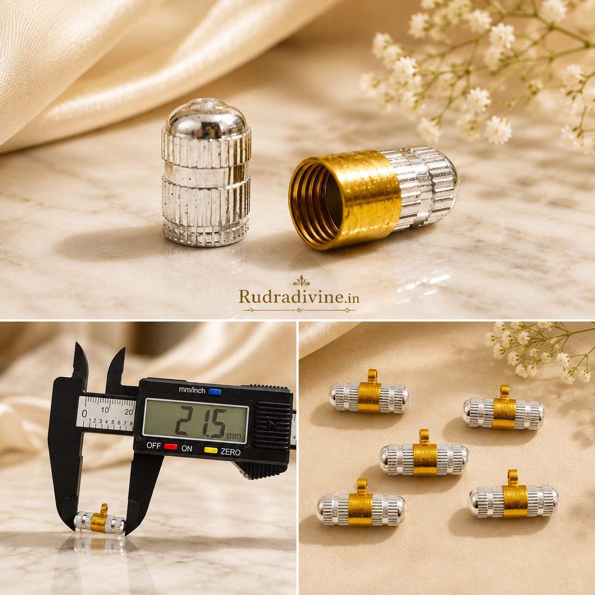 Golden & Silver Taweez with Free Bhojpatra Sheet by Rudradivine, a traditional spiritual accessory for prayer, devotion and religious practices.
