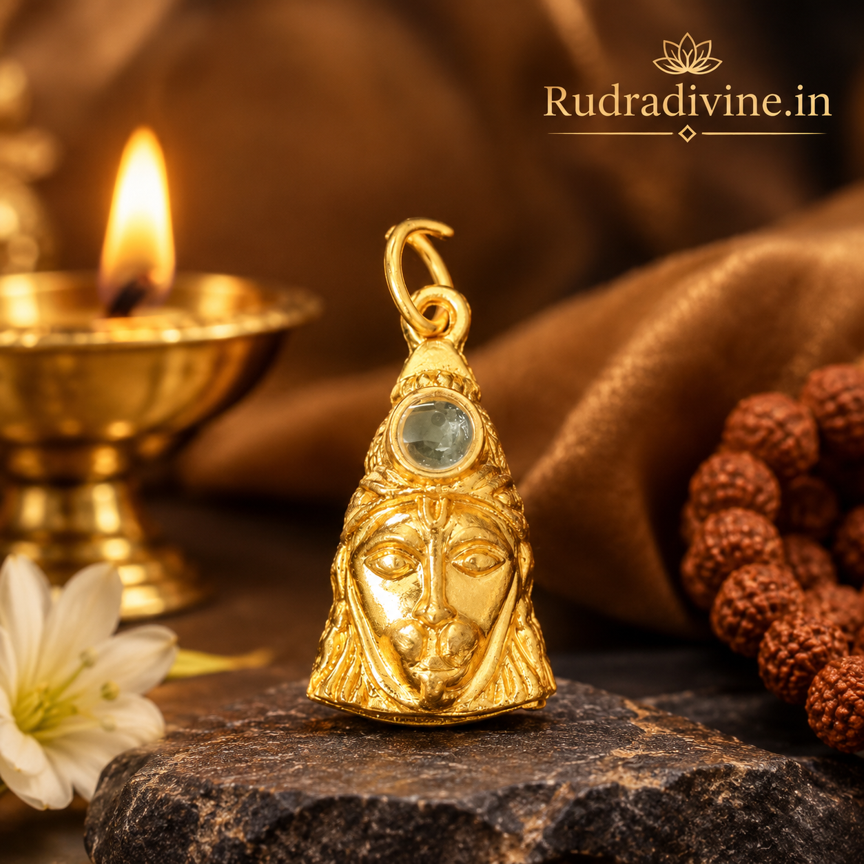 Hanuman Chalisa Locket with laser engraved pendant and chain by Rudradivine, designed for devotion, prayer, spiritual practices and everyday religious wear.