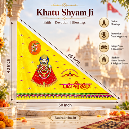 Khatu Shyam Ji Flag | Baba Shyam Jhanda for devotional worship, temple, home mandir and prayer spaces by Rudradivine.