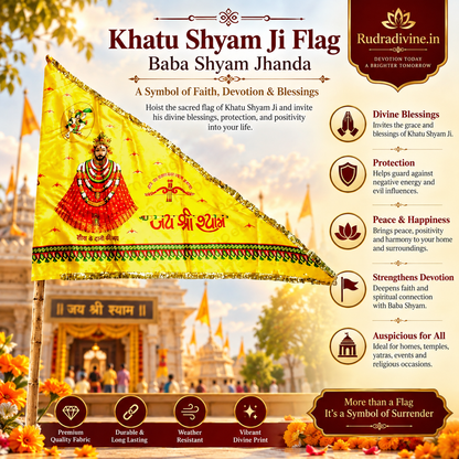 Khatu Shyam Ji Flag | Baba Shyam Jhanda for devotional worship, temple, home mandir and prayer spaces by Rudradivine.