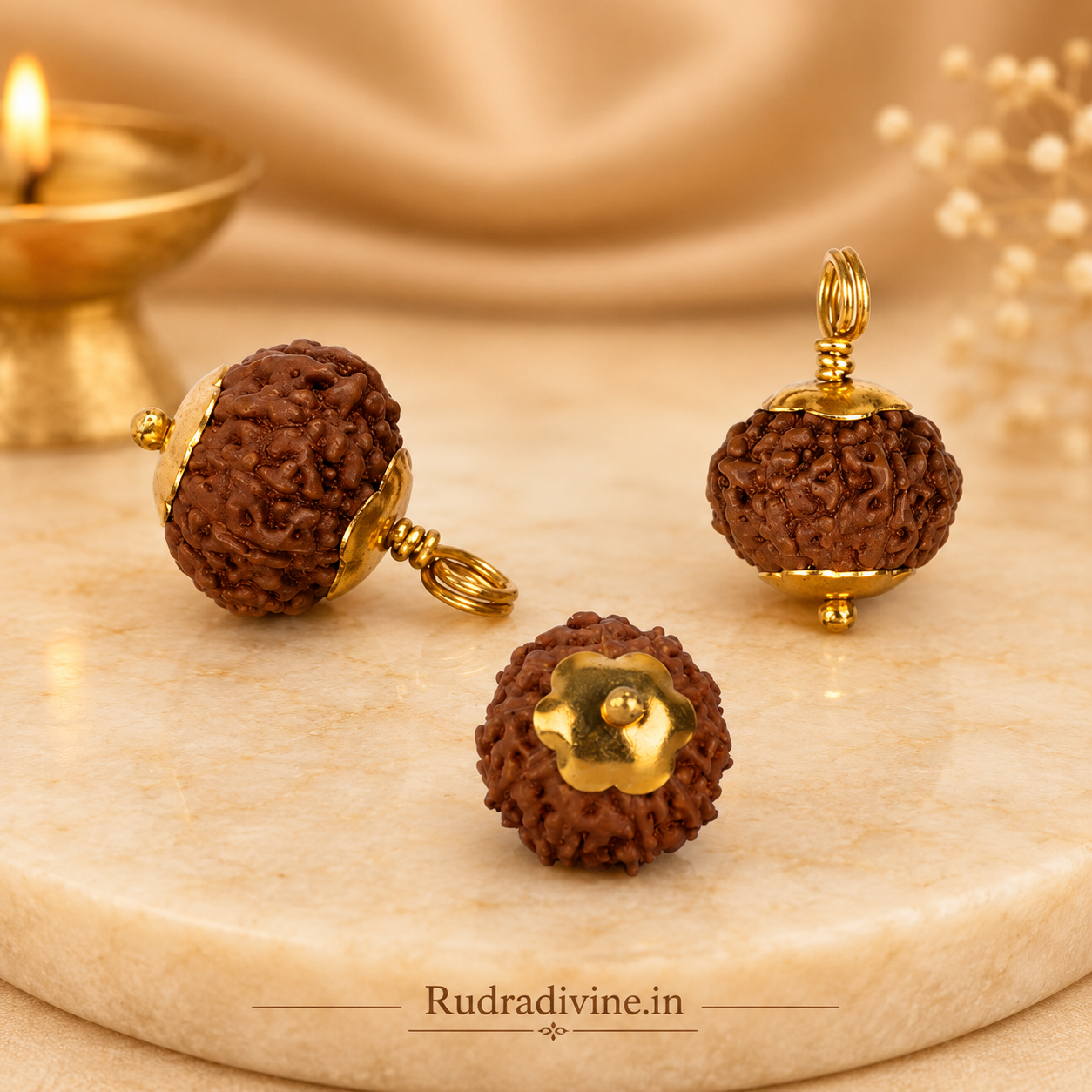 Original 10 Mukhi Rudraksha Ten Face Pendant associated with Lord Vishnu, lab certified natural Rudraksha by Rudra Divine for spiritual protection, meditation, and daily wear.