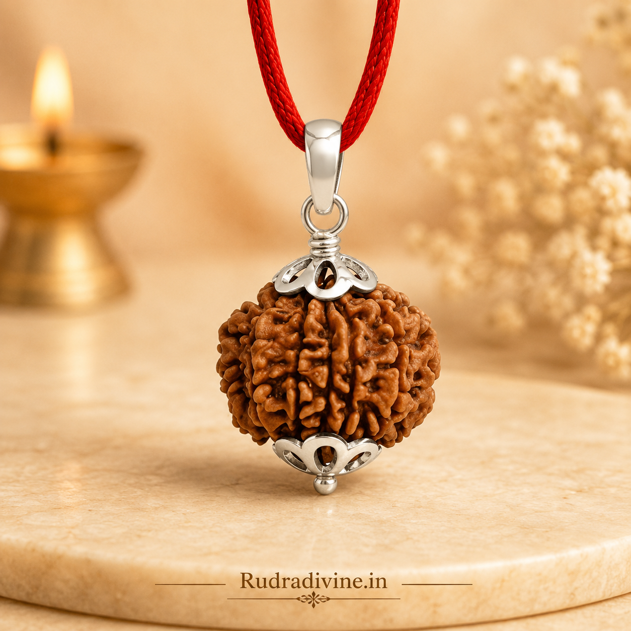 Original 11 Mukhi Rudraksha Eleven Face Pendant associated with Ekadash Rudra (Lord Shiva), lab certified natural Rudraksha by Rudradivine for meditation, spiritual growth, protection, and daily wear.