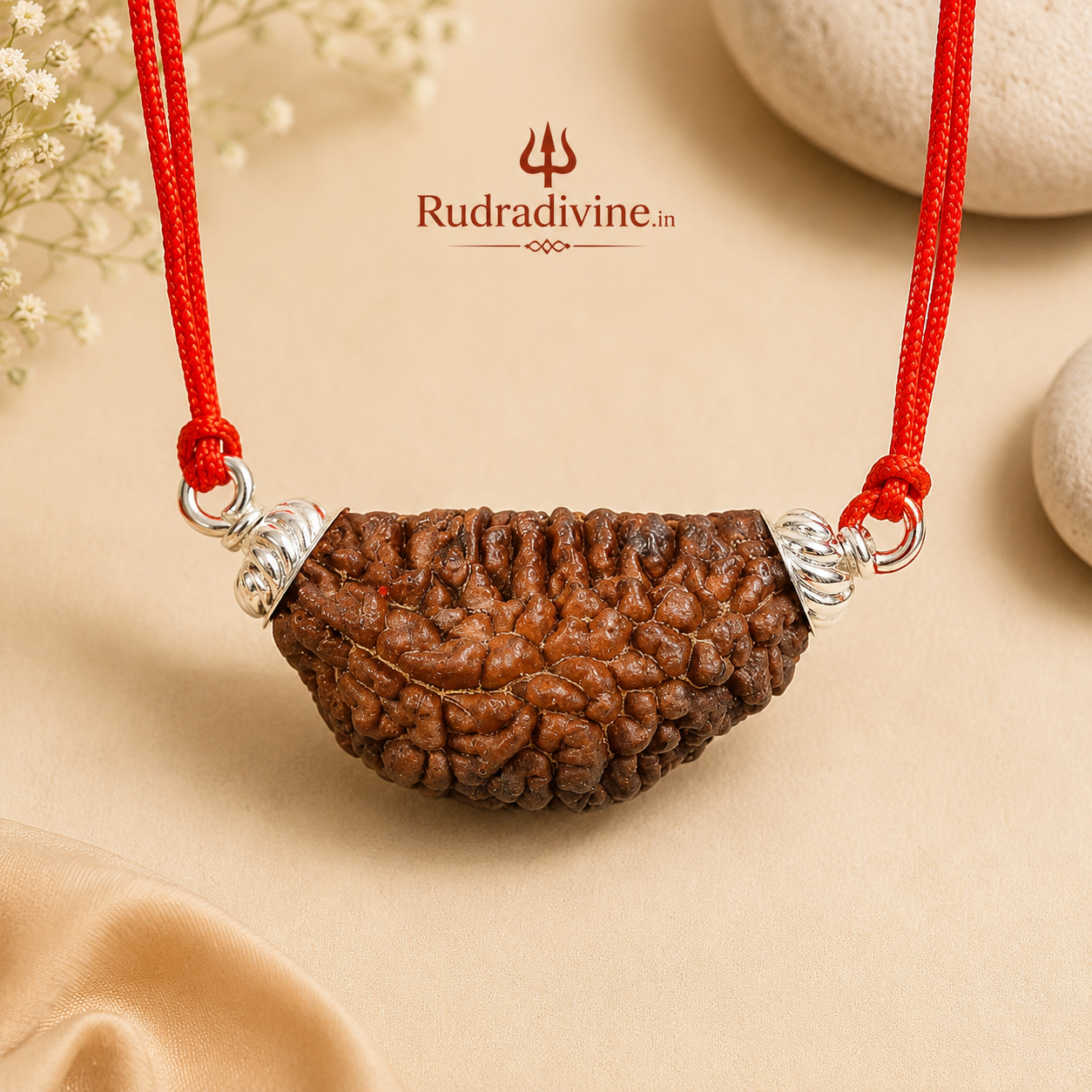 1 Mukhi (One Face) Rudraksha Pendant featuring a natural Rudraksha bead, associated with Lord Shiva, with an official Lab Certificate by Rudradivine for spiritual devotion, meditation, and daily wear.
