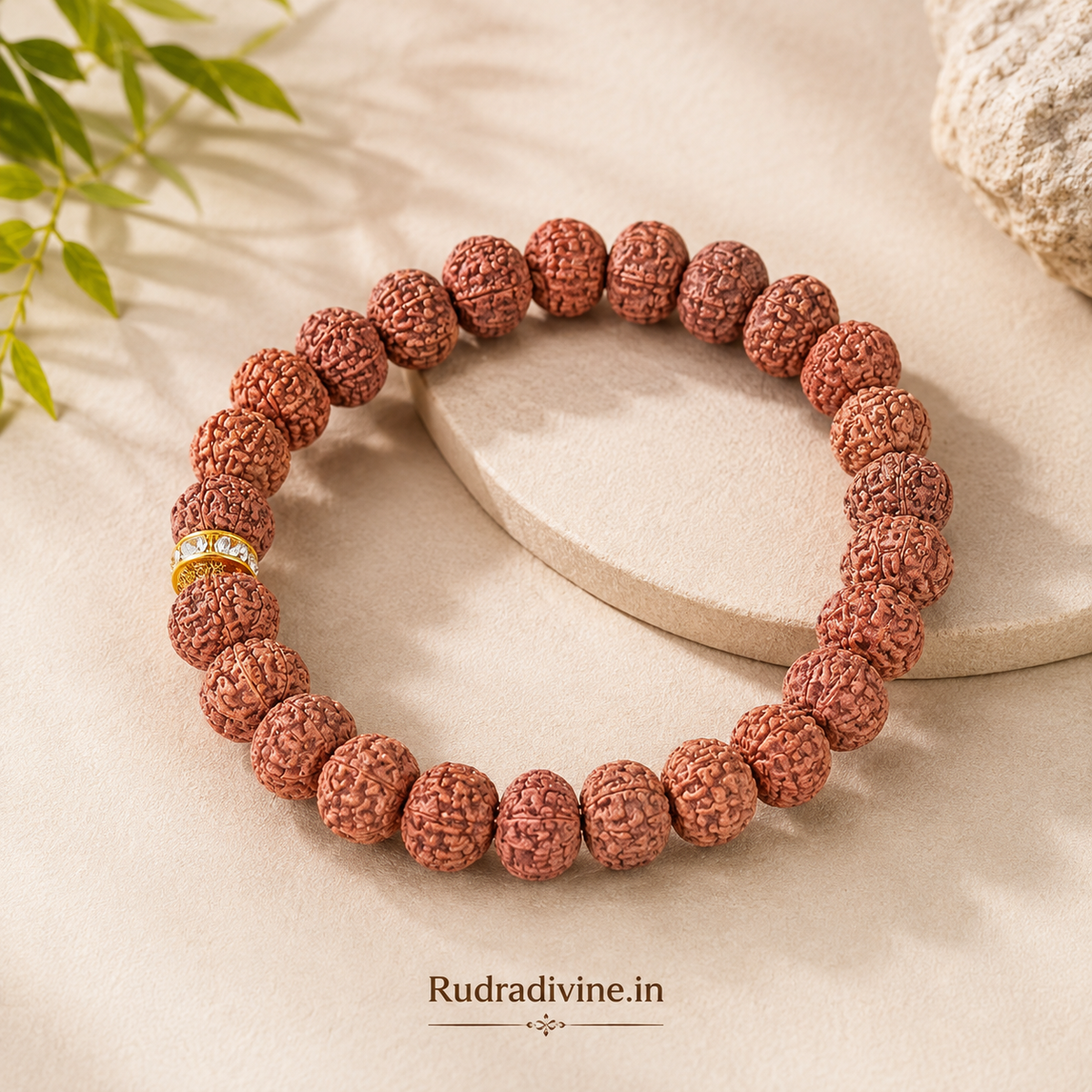 7 Mukhi Rudraksha Bracelet with natural 9MM beads and official Lab Certificate by Rudradivine, traditionally associated with prosperity, grounding and spiritual balance.
