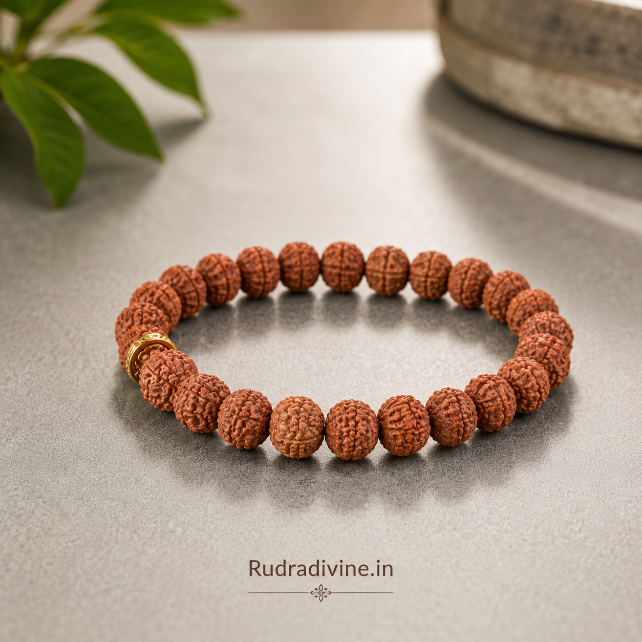 7 Mukhi Rudraksha Bracelet with natural 9MM beads and official Lab Certificate by Rudradivine, traditionally associated with prosperity, grounding and spiritual balance.