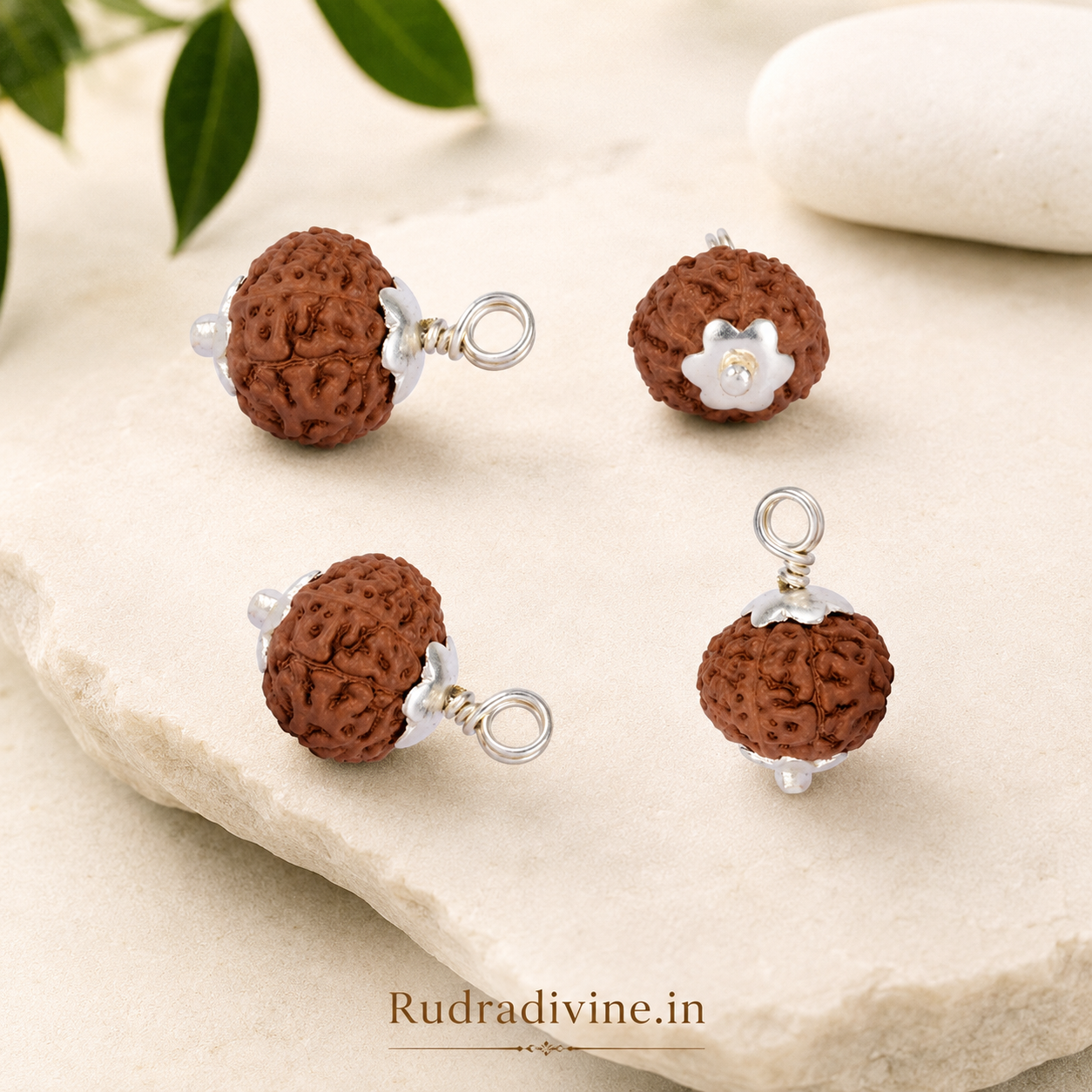 Original 9 Mukhi Rudraksha Nine Face Pendant associated with Goddess Durga, lab certified natural Rudraksha by Rudra Divine for spiritual protection and meditation.