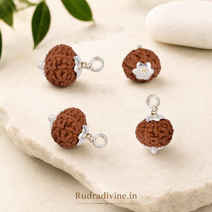 Original 9 Mukhi Rudraksha Nine Face Pendant associated with Goddess Durga, lab certified natural Rudraksha by Rudra Divine for spiritual protection and meditation.