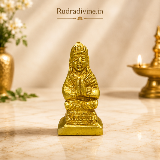 Brass Parvati Mata Murti Small with premium brass finish and official Lab Certificate by Rudradivine, ideal for home temple, daily pooja, spiritual décor, and devotional worship.