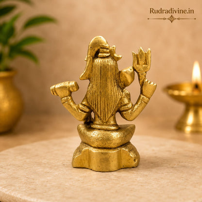 Brass Shivji Idol crafted from premium brass with official Lab Certificate by Rudradivine for home temple, pooja, meditation, spiritual décor and blessings.
