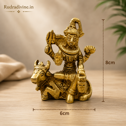 Brass Shivji with Nandi Murti crafted from premium quality brass with official Lab Certificate by Rudradivine for peace, protection, devotion and spiritual blessings.