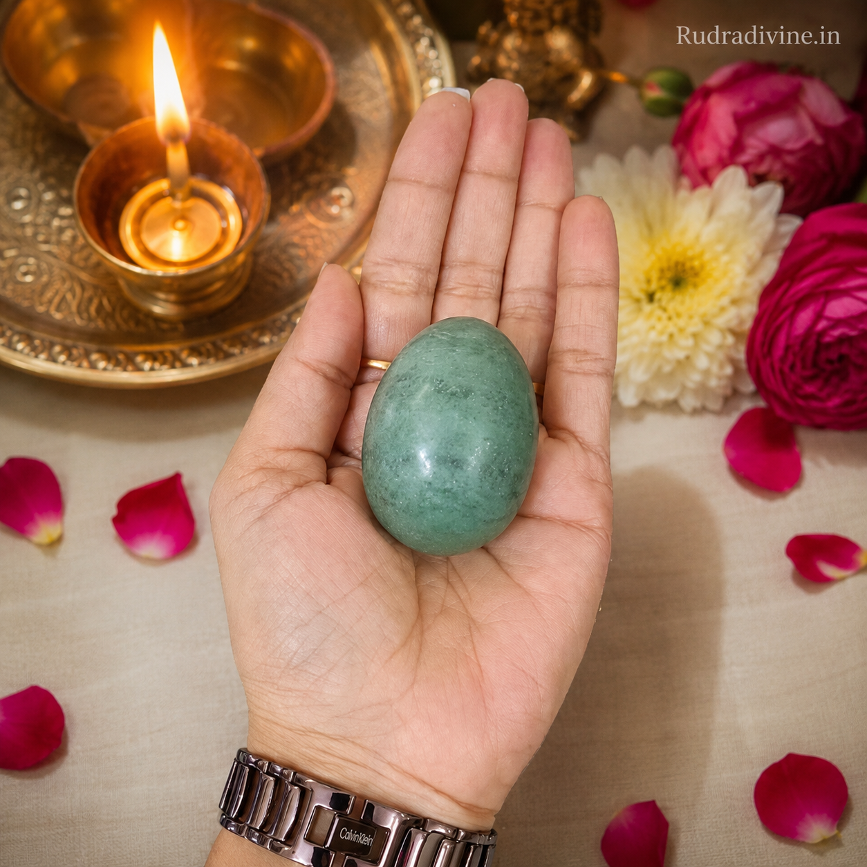 Greenish Black Shivling Stone crafted from natural stone with official Lab Certificate by Rudradivine for Tulsi, temple worship, daily Shiva puja and sacred rituals.