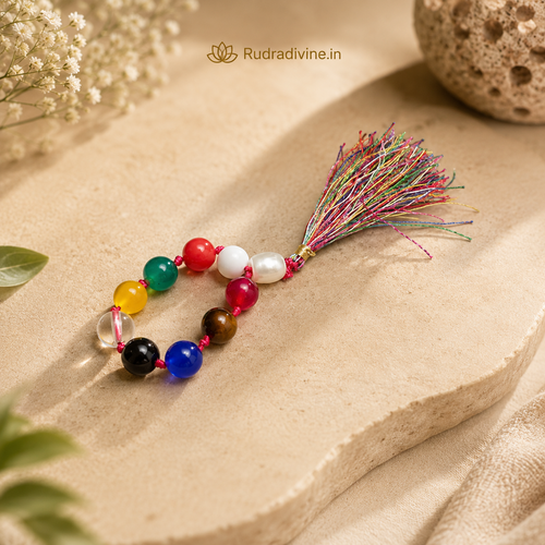 Mix Agate Mala 9+1 Beads 8MM crafted with natural Mix Agate gemstones and official Lab Certificate by Rudradivine for protection, emotional balance, meditation, and spiritual wellness.