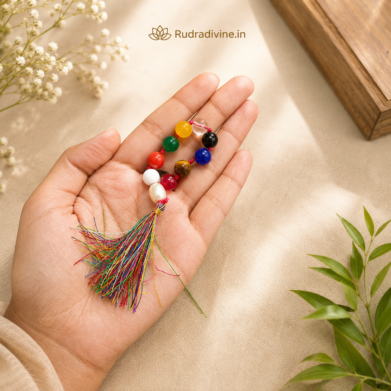 Mix Agate Mala 9+1 Beads 8MM crafted with natural Mix Agate gemstones and official Lab Certificate by Rudradivine for protection, emotional balance, meditation, and spiritual wellness.