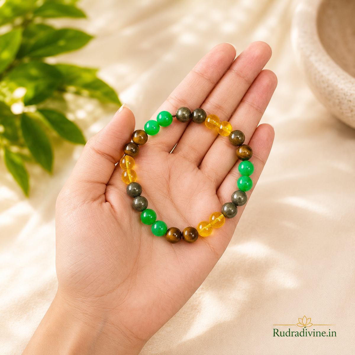Money Magnet Bracelet 8MM with stretchable design and official Lab Certificate by Rudradivine, traditionally associated with wealth, success, prosperity and abundance.