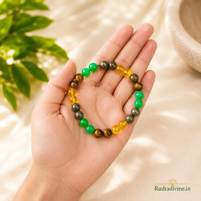 Money Magnet Bracelet 8MM with stretchable design and official Lab Certificate by Rudradivine, traditionally associated with wealth, success, prosperity and abundance.