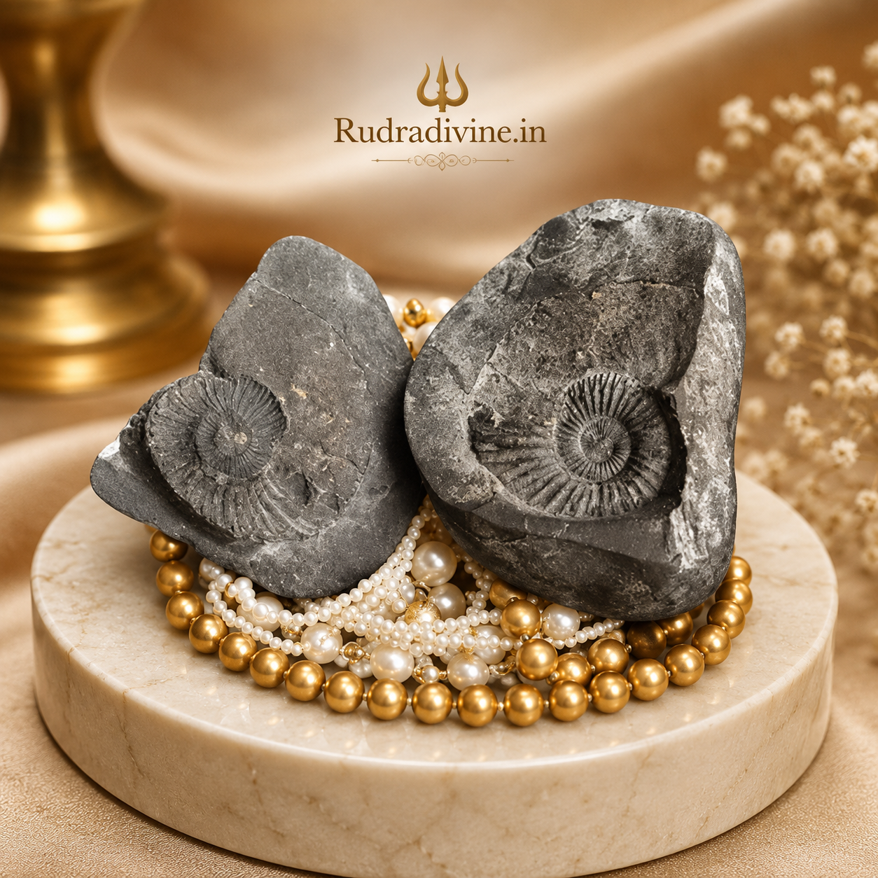 Original Natural Chakra Shaligram with official Lab Certificate by Rudradivine, genuine sacred Vishnu Shaligram stone featuring natural chakra markings for puja, meditation and spiritual worship.