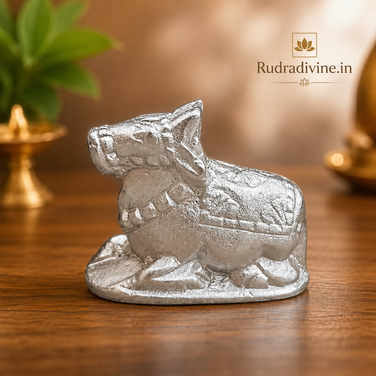 Natural Parad Nandi Mercury Nandi Idol crafted from 100% genuine Parad with official Lab Certificate by Rudradivine for Lord Shiva worship, Vastu harmony and positive spiritual energy.