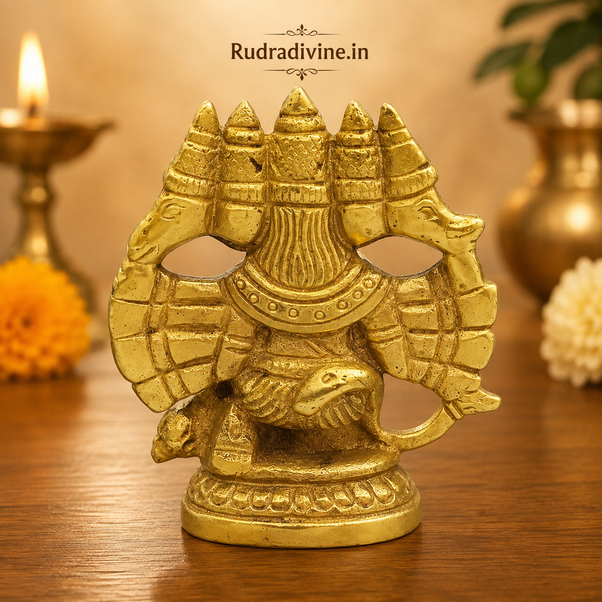 Panchmukhi Hanuman Ji Idol featuring the sacred five-faced Bajrang Bali design with official Lab Certificate by Rudradivine for protection, devotion and spiritual blessings.
