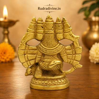 Panchmukhi Hanuman Ji Idol featuring the sacred five-faced Bajrang Bali design with official Lab Certificate by Rudradivine for protection, devotion and spiritual blessings.
