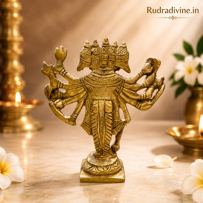 Panchmukhi Hanuman Ji Idol in premium brass with official Lab Certificate by Rudradivine for divine protection, strength, positivity and spiritual blessings.