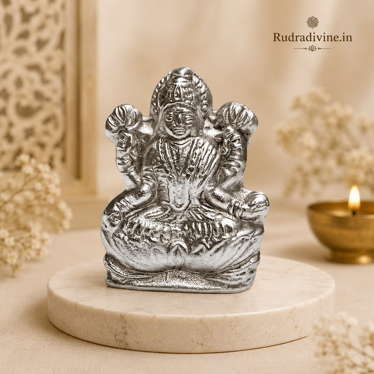 Parad Lakshmi Ganesh Murti made from 100% original Parad (Mercury) with official Lab Certificate by Rudradivine for wealth, wisdom, prosperity and positive energy.