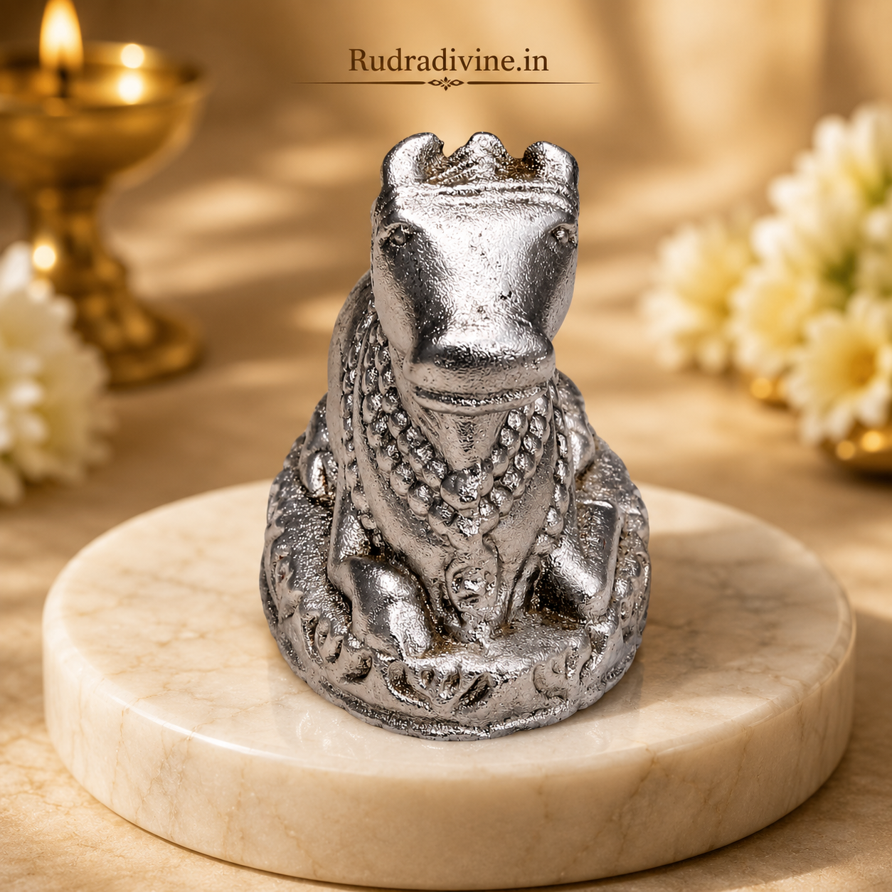 Parad Nandi Ji for Shivling | 100% Genuine Mercury Idol | Lab Certified crafted from authentic purified mercury with official Lab Certificate by Rudradivine for Lord Shiva worship, home temple, spiritual devotion and divine blessings.