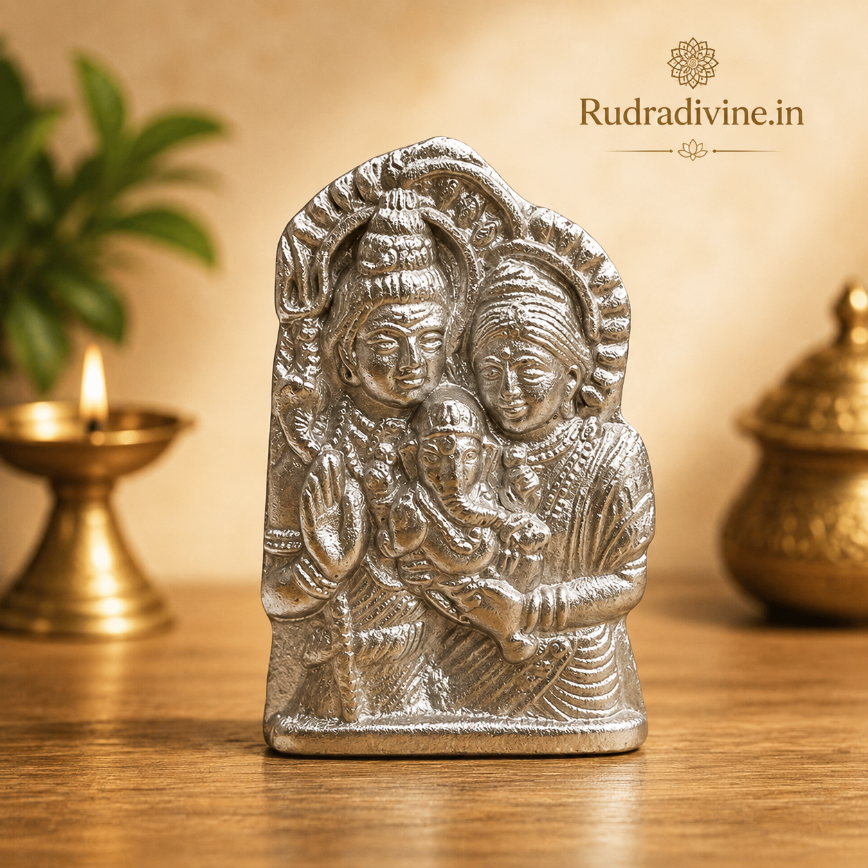 Parad Shiv Pariwar for Pooja crafted from 100% genuine Mercury with official Lab Certificate by Rudradivine for Lord Shiva worship, family harmony, Vastu balance and positive spiritual energy.