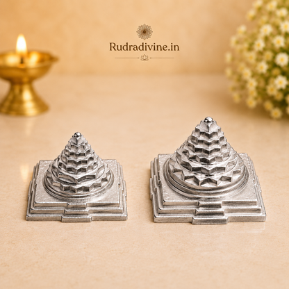 Parad Shri Yantra crafted from 100% genuine Parad (Mercury) with official Lab Certificate by Rudradivine for wealth, prosperity, Vastu balance and positive spiritual energy.