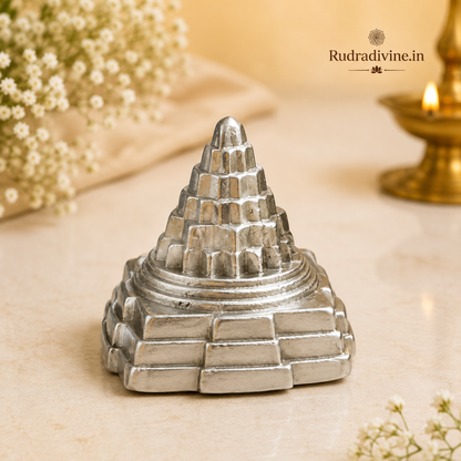 Parad Shri Yantra crafted from 100% genuine Parad (Mercury) with official Lab Certificate by Rudradivine for wealth, prosperity, Vastu balance and positive spiritual energy.