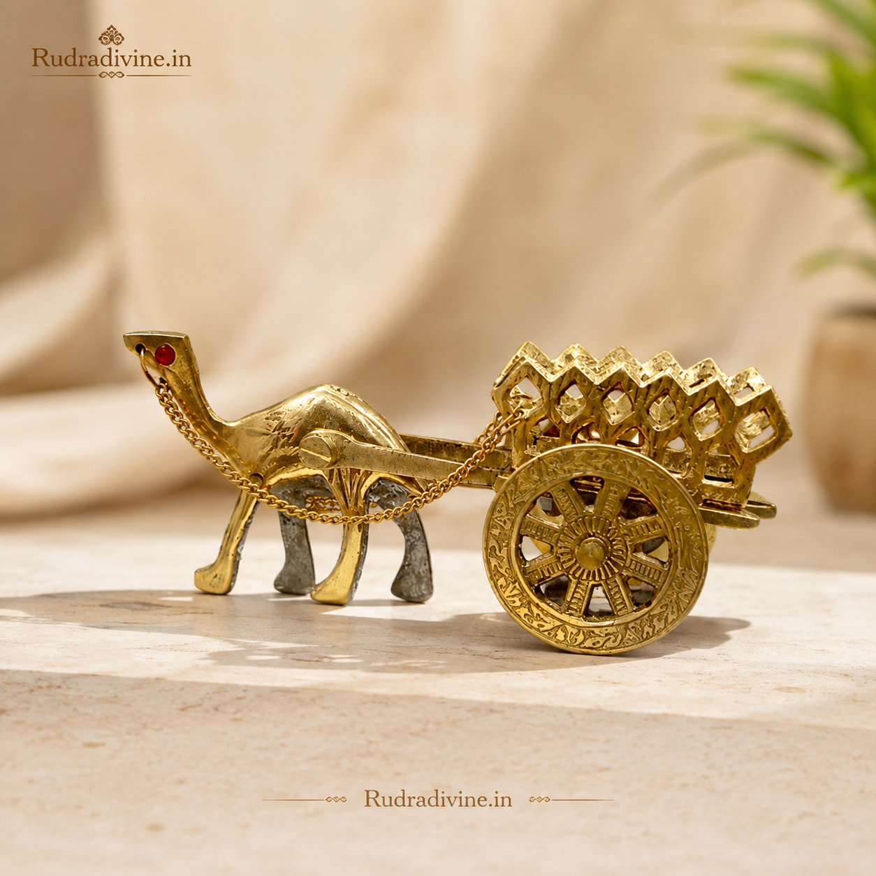 Pure Brass Camel Handicraft decorative brass camel statue with official Lab Certificate by Rudradivine for home décor, office decoration, Vastu and Feng Shui prosperity.