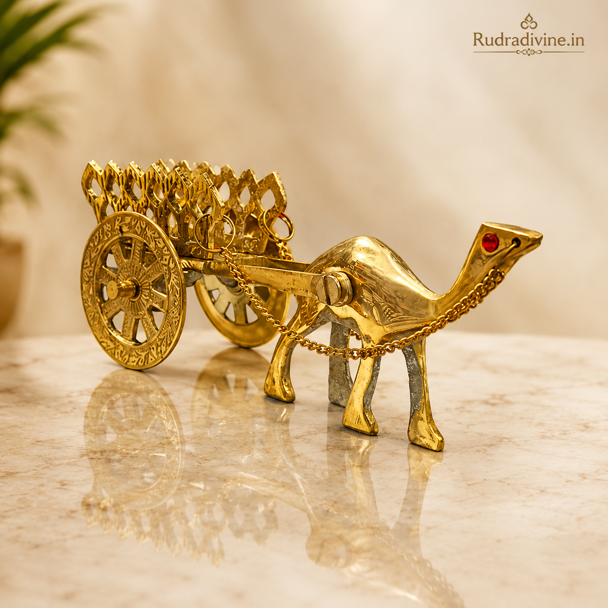 Pure Brass Camel Handicraft decorative brass camel statue with official Lab Certificate by Rudradivine for home décor, office decoration, Vastu and Feng Shui prosperity.