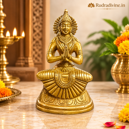 Pure Brass Maa Parvati Idol for home temple and pooja with premium craftsmanship, official Lab Certificate by Rudradivine for divine blessings and décor.
