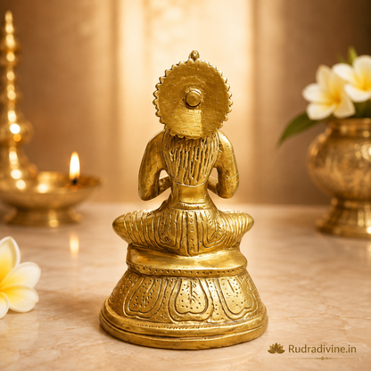 Pure Brass Maa Parvati Idol for home temple and pooja with premium craftsmanship, official Lab Certificate by Rudradivine for divine blessings and décor.