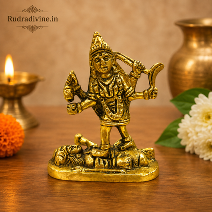 Radha Krishna Brass Idol crafted from premium brass with official Lab Certificate by Rudradivine for home puja, divine love, peace, devotion and spiritual blessings.