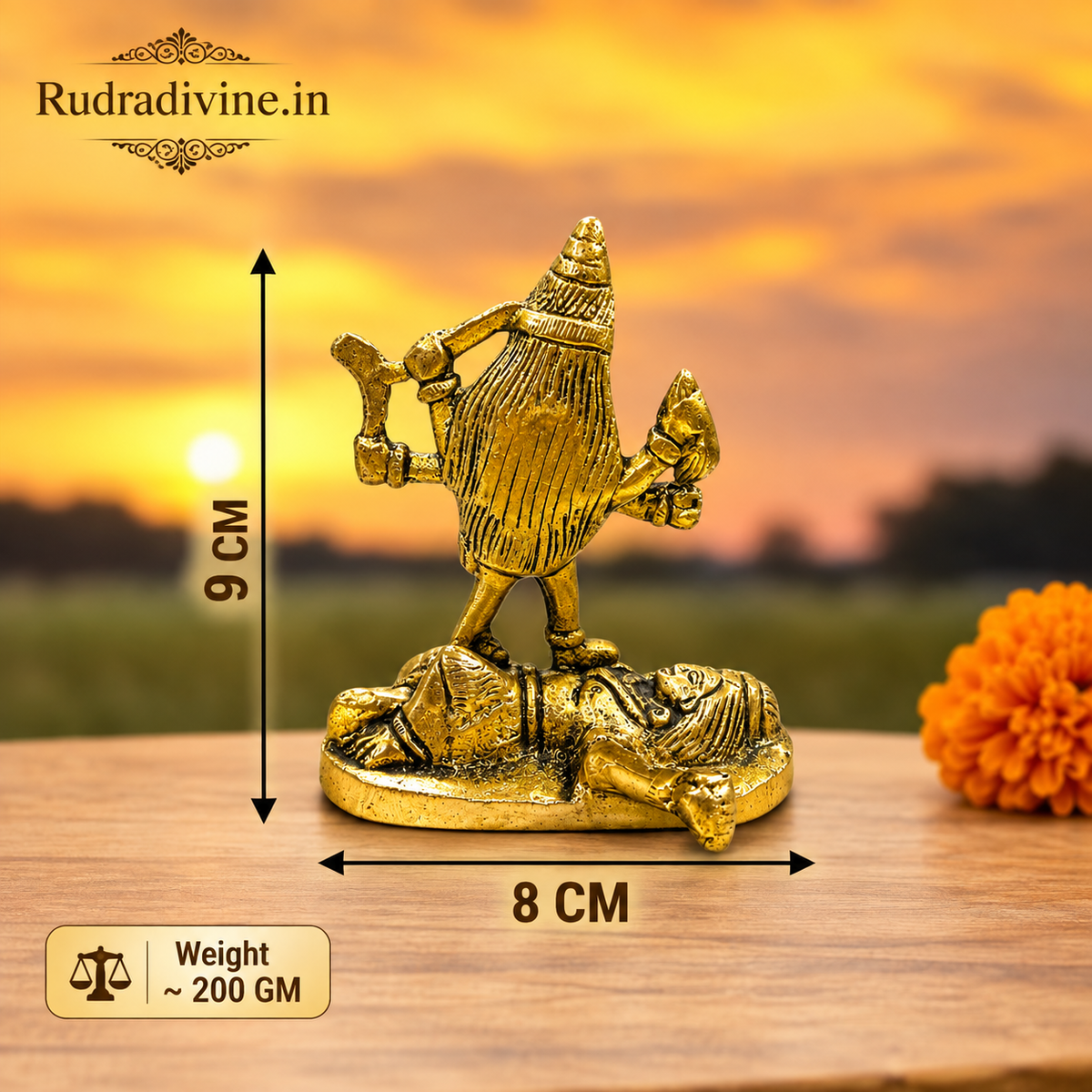 Radha Krishna Brass Idol crafted from premium brass with official Lab Certificate by Rudradivine for home puja, divine love, peace, devotion and spiritual blessings.