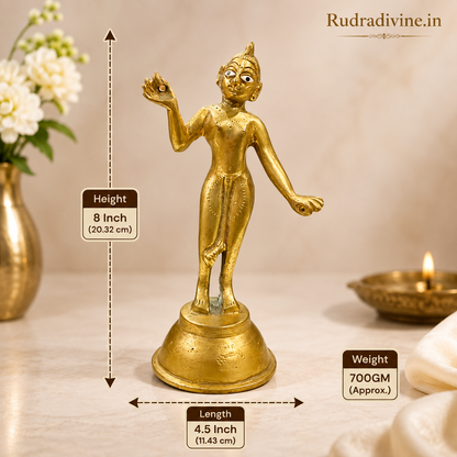 Radha Rani Idol in premium brass with official Lab Certificate by Rudradivine, ethically sourced for home temple, daily pooja, devotion and divine blessings.