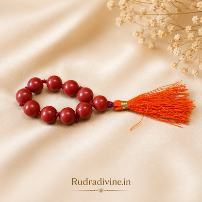 Red Jasper Mala 9+1 Beads 8MM crafted from natural gemstone with official Lab Certificate by Rudradivine for grounding, courage, meditation and spiritual healing.
