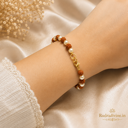 Rudraksha Moti Bracelet 8MM crafted with spiritual beads and official Lab Certificate by Rudradivine, designed for meditation, mindfulness and everyday spiritual wear.