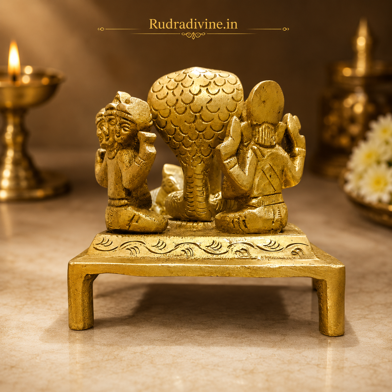 Shiv Pariwar Brass Idol with Shivling | Rare Divine Home Decor | Lab Certified crafted in premium brass with official Lab Certificate by Rudradivine for home temple worship, spiritual décor, peace, prosperity and divine blessings.