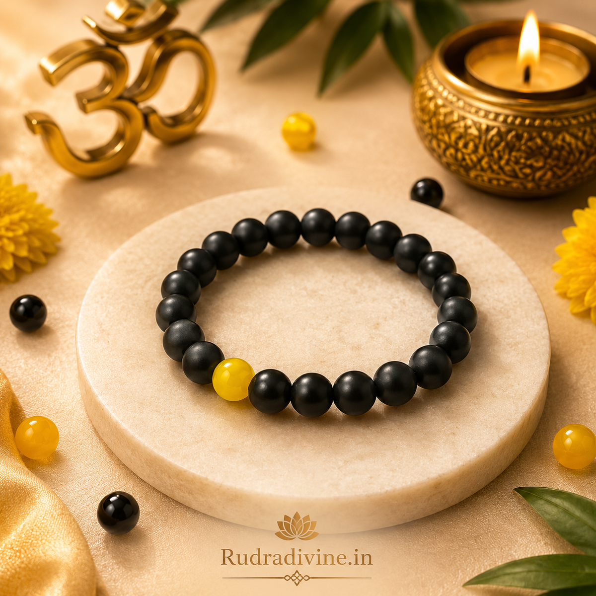 Twin Flame Couple Bracelet with 8MM healing and protection beads, lab certified by Rudradivine and designed to symbolize love, spiritual connection, harmony and togetherness.