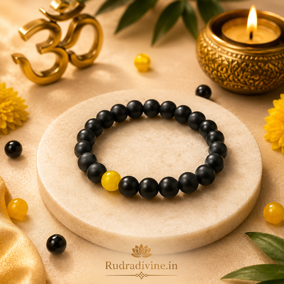 Twin Flame Couple Bracelet with 8MM healing and protection beads, lab certified by Rudradivine and designed to symbolize love, spiritual connection, harmony and togetherness.