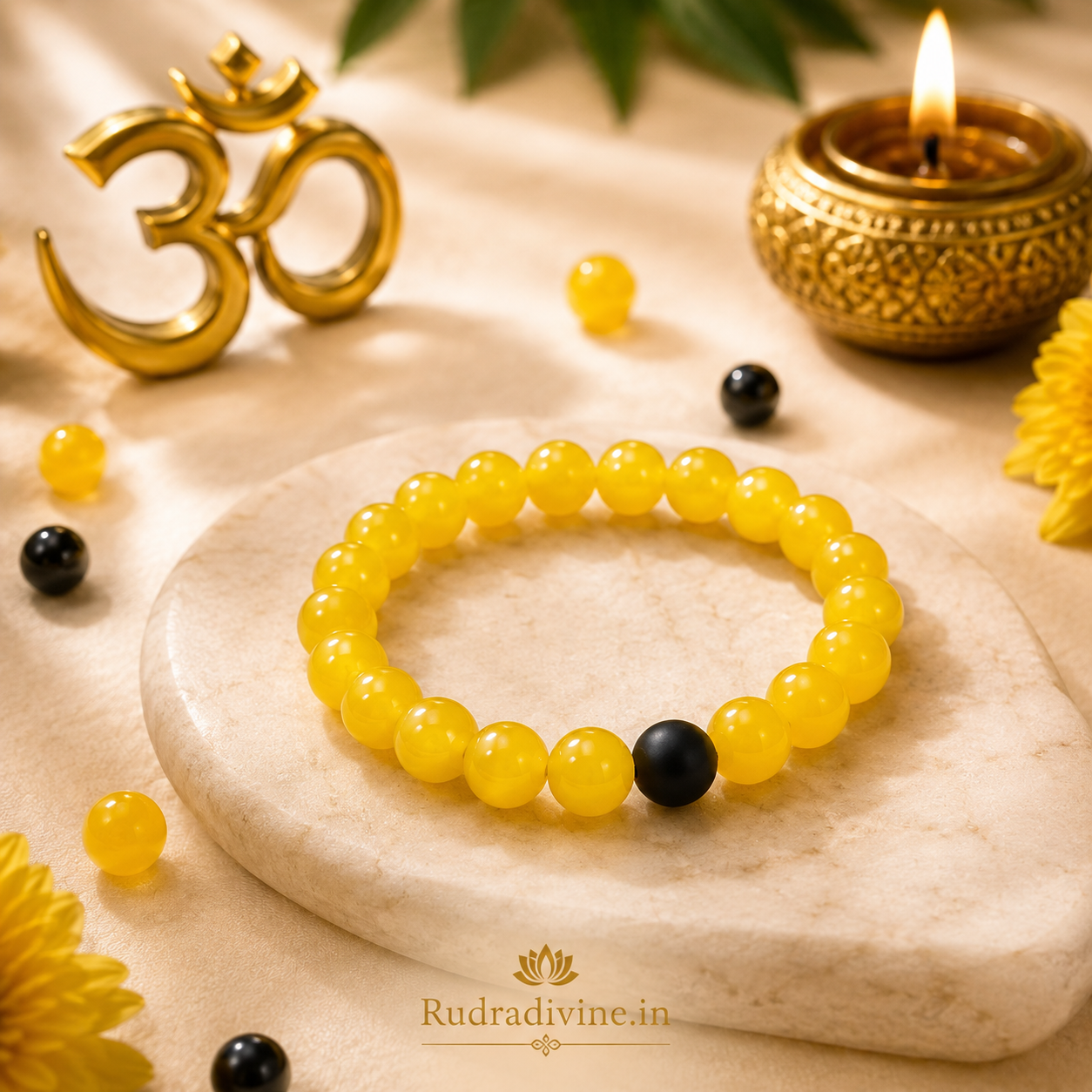 Twin Flame Couple Bracelet with 8MM healing and protection beads, lab certified by Rudradivine and designed to symbolize love, spiritual connection, harmony and togetherness.